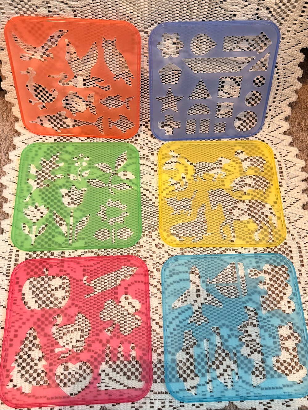 Vintage Tupperware set of 6 stencils